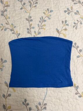 Classic Royal Blue Strapless Tube Crop Top - Women